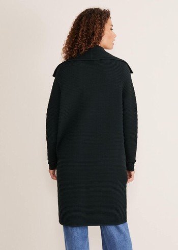 Phase Eight Sophia Ribbed Longline Coats Green Canada | QZLNJD-219